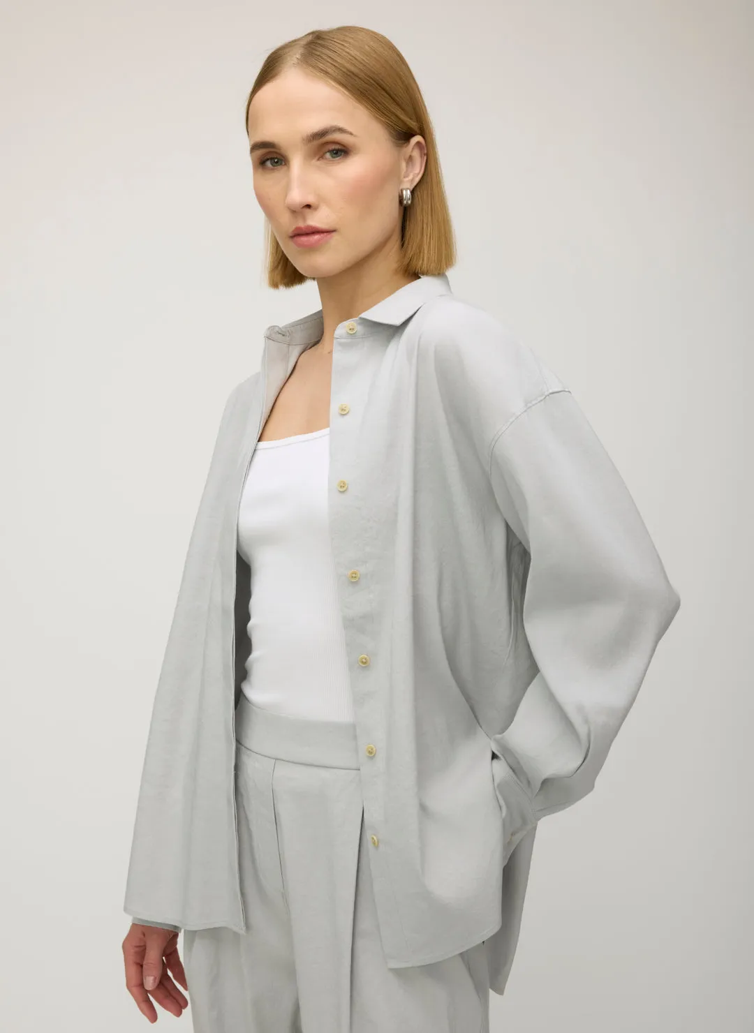 Marbella Linen Boyfriend Shirt sold by Kit and Ace product image thumbnail 3