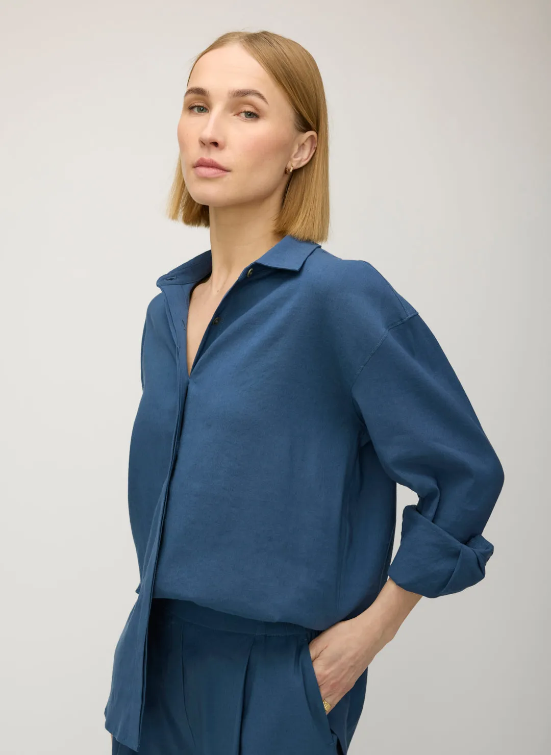 Marbella Linen Boyfriend Shirt sold by Kit and Ace product image thumbnail 2