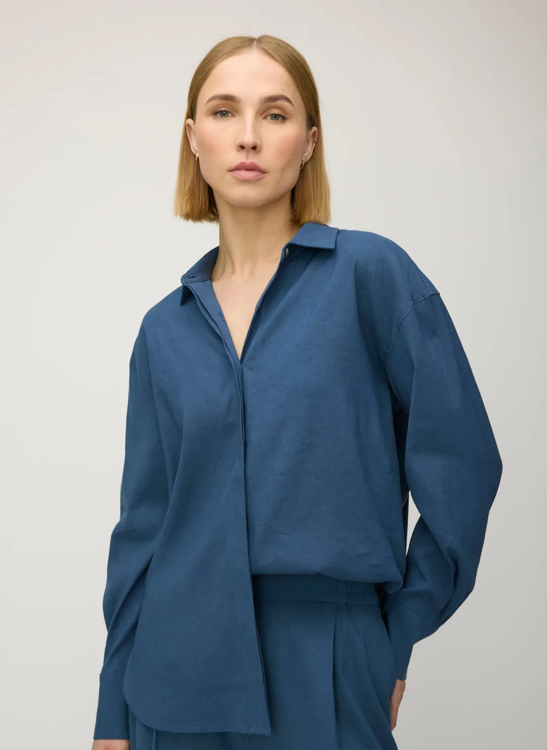 Marbella Linen Boyfriend Shirt sold by Kit and Ace