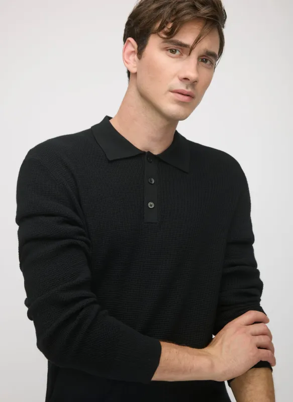 Timeless Merino Polo Sweater sold by Kit and Ace