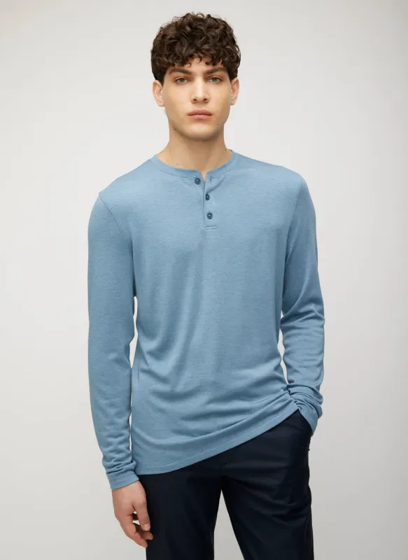 Brushed Long Sleeve Henley sold by Kit and Ace