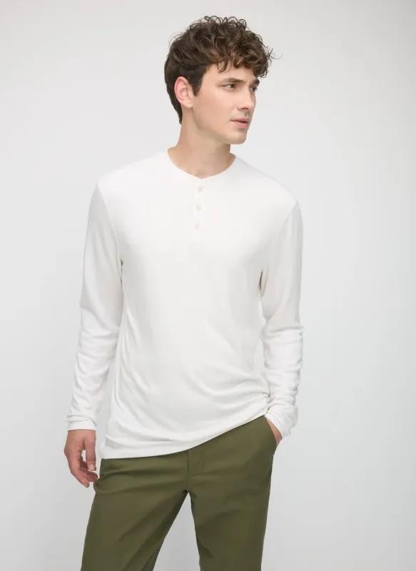 Brushed Long Sleeve Henley sold by Kit and Ace