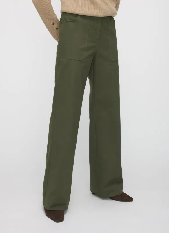 Colette Wide Leg Twill Pants sold by Kit and Ace