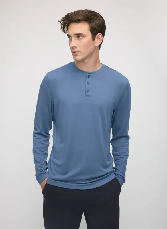 Brushed Long Sleeve Henley sold by Kit and Ace
