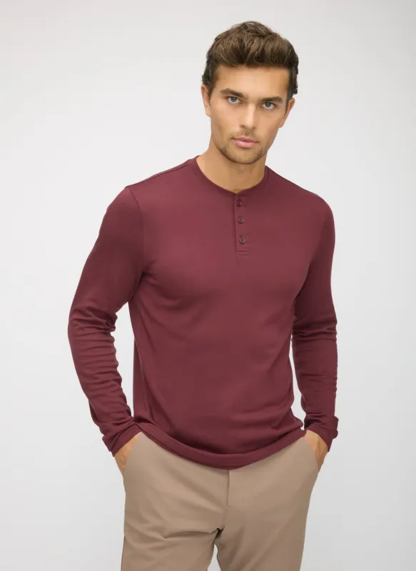 Brushed Long Sleeve Henley sold by Kit and Ace