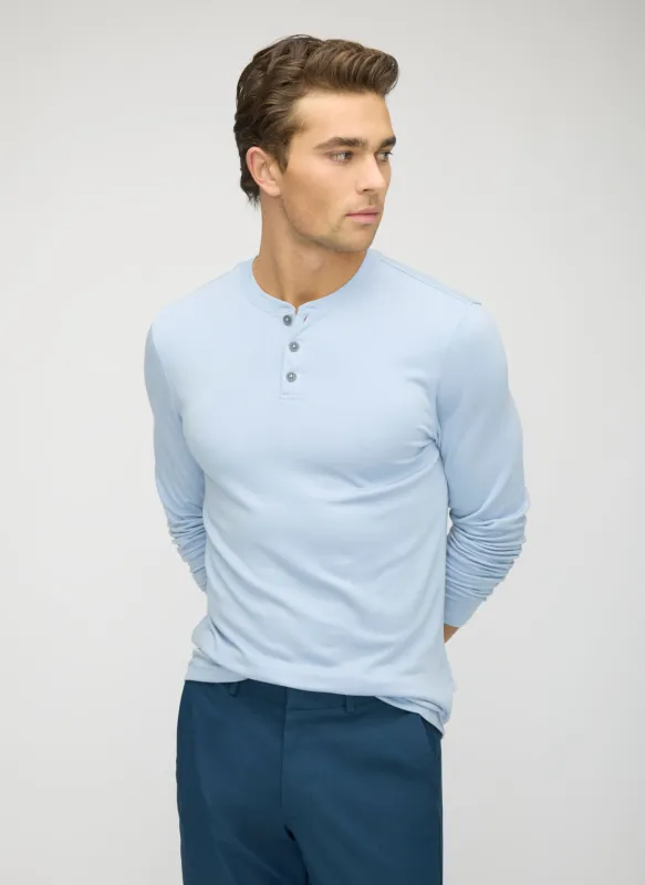 Brushed Long Sleeve Henley sold by Kit and Ace
