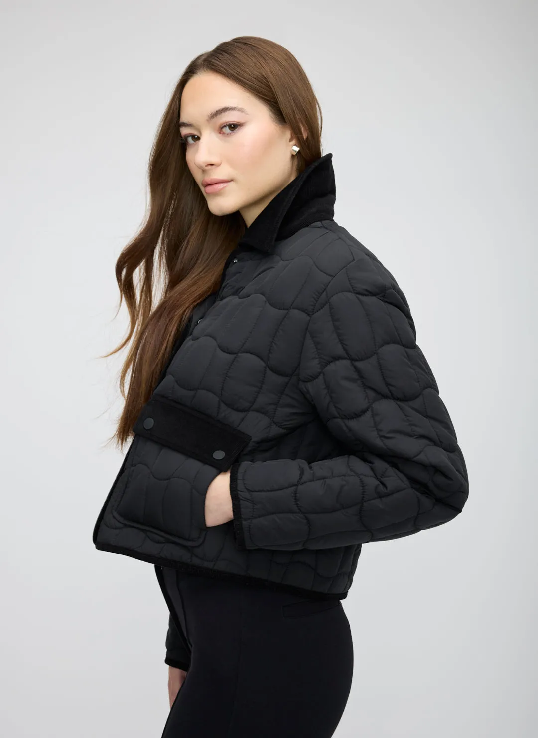 Ivy Recycled Quilted Cropped Jacket sold by Kit and Ace product image thumbnail 5