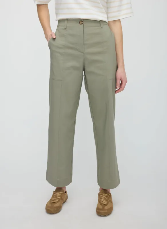 Colette Cropped Wide Leg Twill Pants made by Kit and Ace