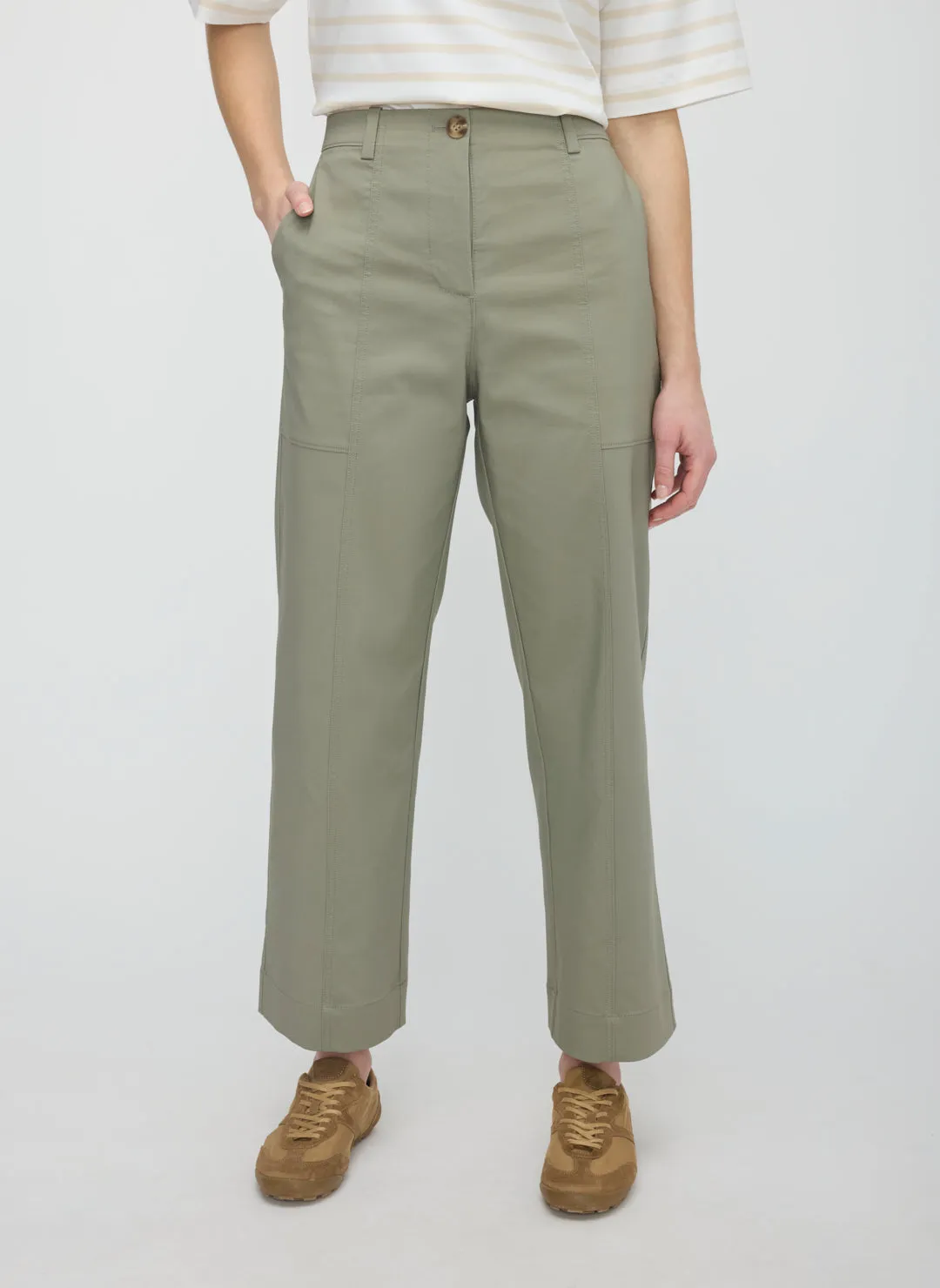 Colette Cropped Wide Leg Twill Pants sold by Kit and Ace
