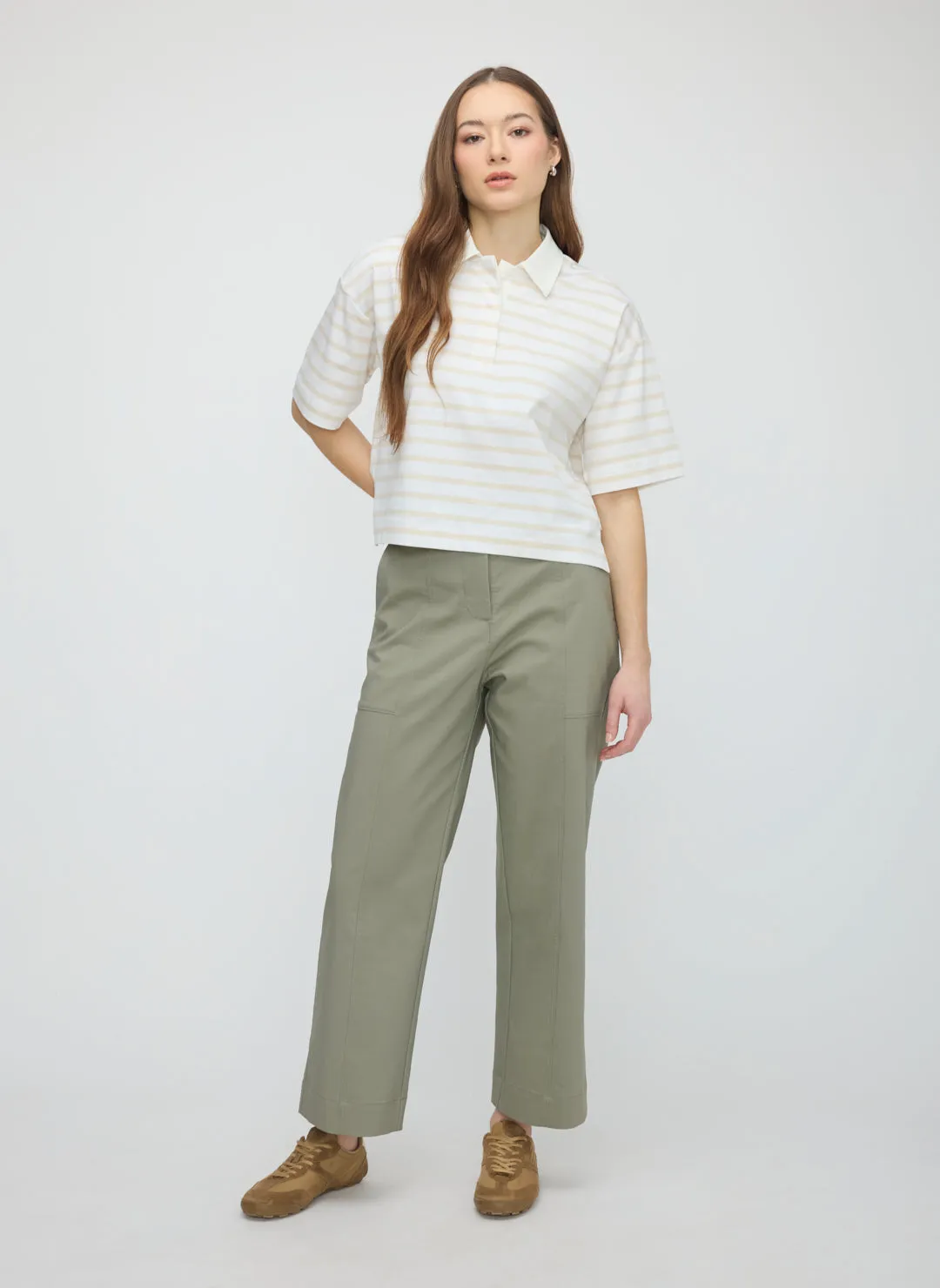 Colette Cropped Wide Leg Twill Pants sold by Kit and Ace product image thumbnail 3