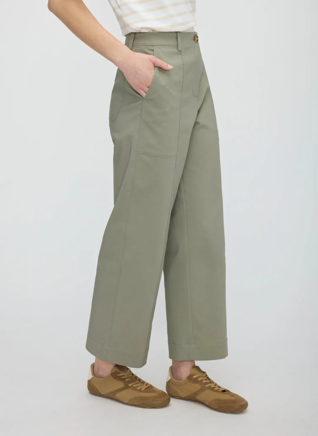 Colette Cropped Wide Leg Twill Pants sold by Kit and Ace product image thumbnail 5