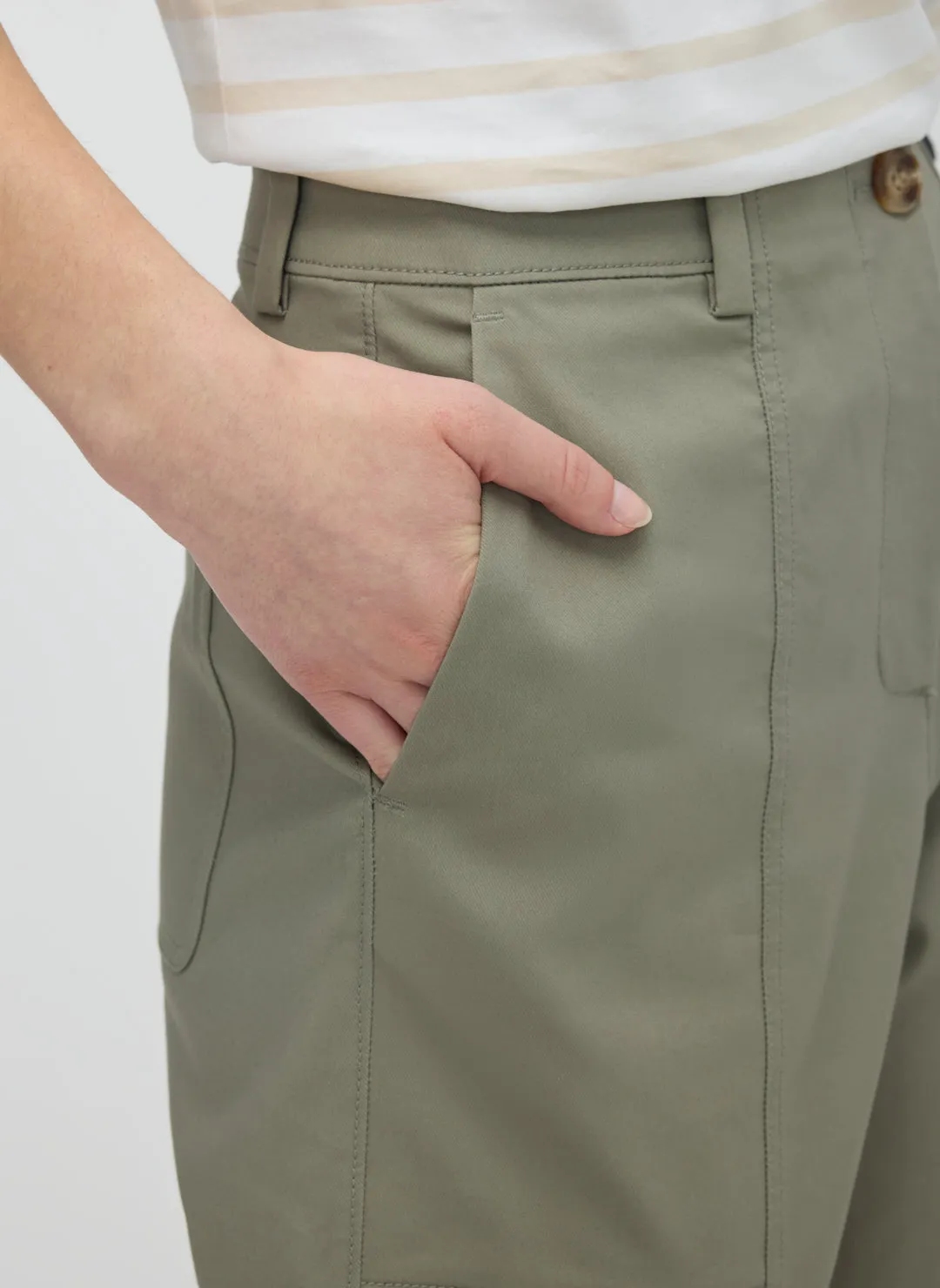 Colette Cropped Wide Leg Twill Pants sold by Kit and Ace product image thumbnail 2