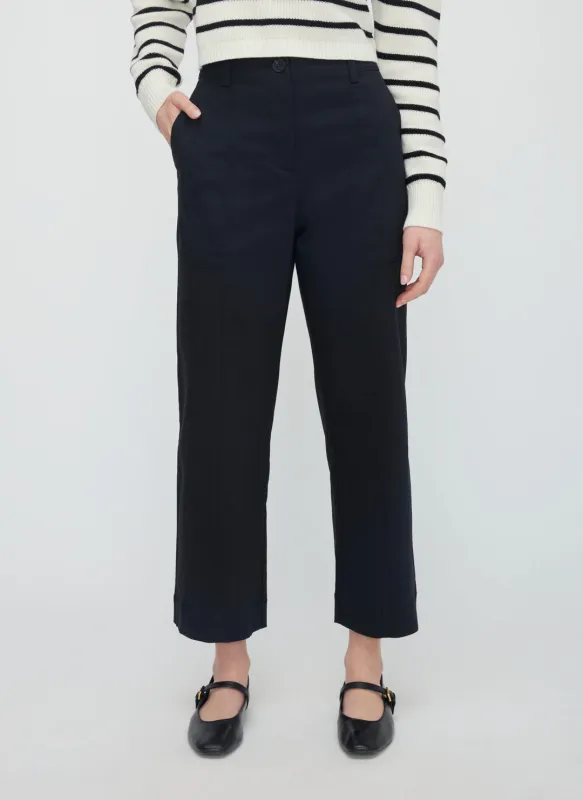 Colette Cropped Wide Leg Twill Pants made by Kit and Ace