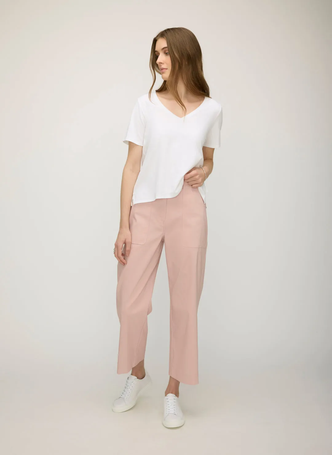 Colette Cropped Wide Leg Twill Pants sold by Kit and Ace