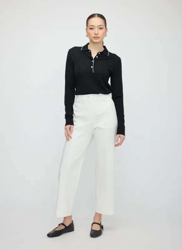 Colette Cropped Wide Leg Twill Pants made by Kit and Ace