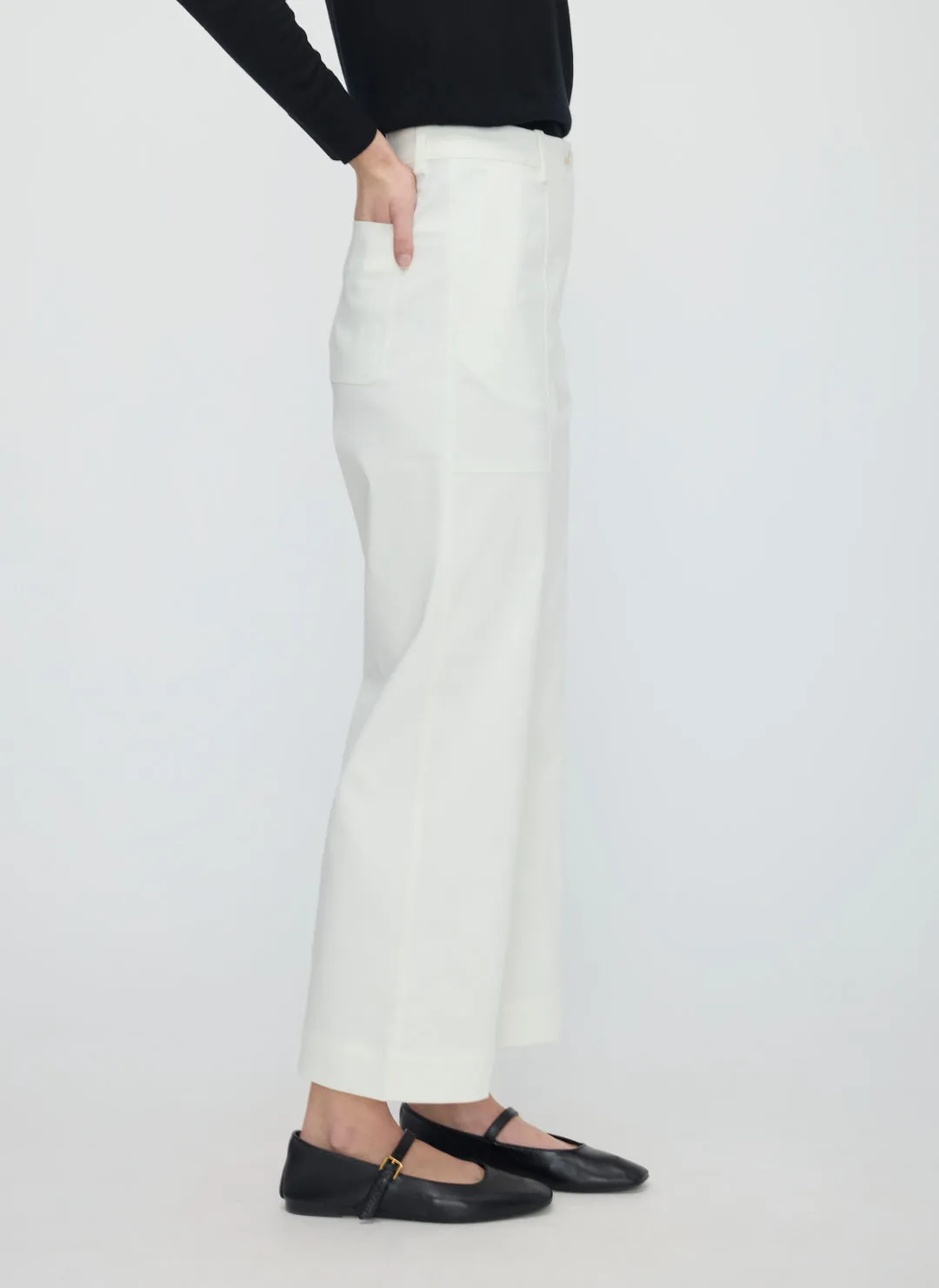 Colette Cropped Wide Leg Twill Pants sold by Kit and Ace product image thumbnail 5