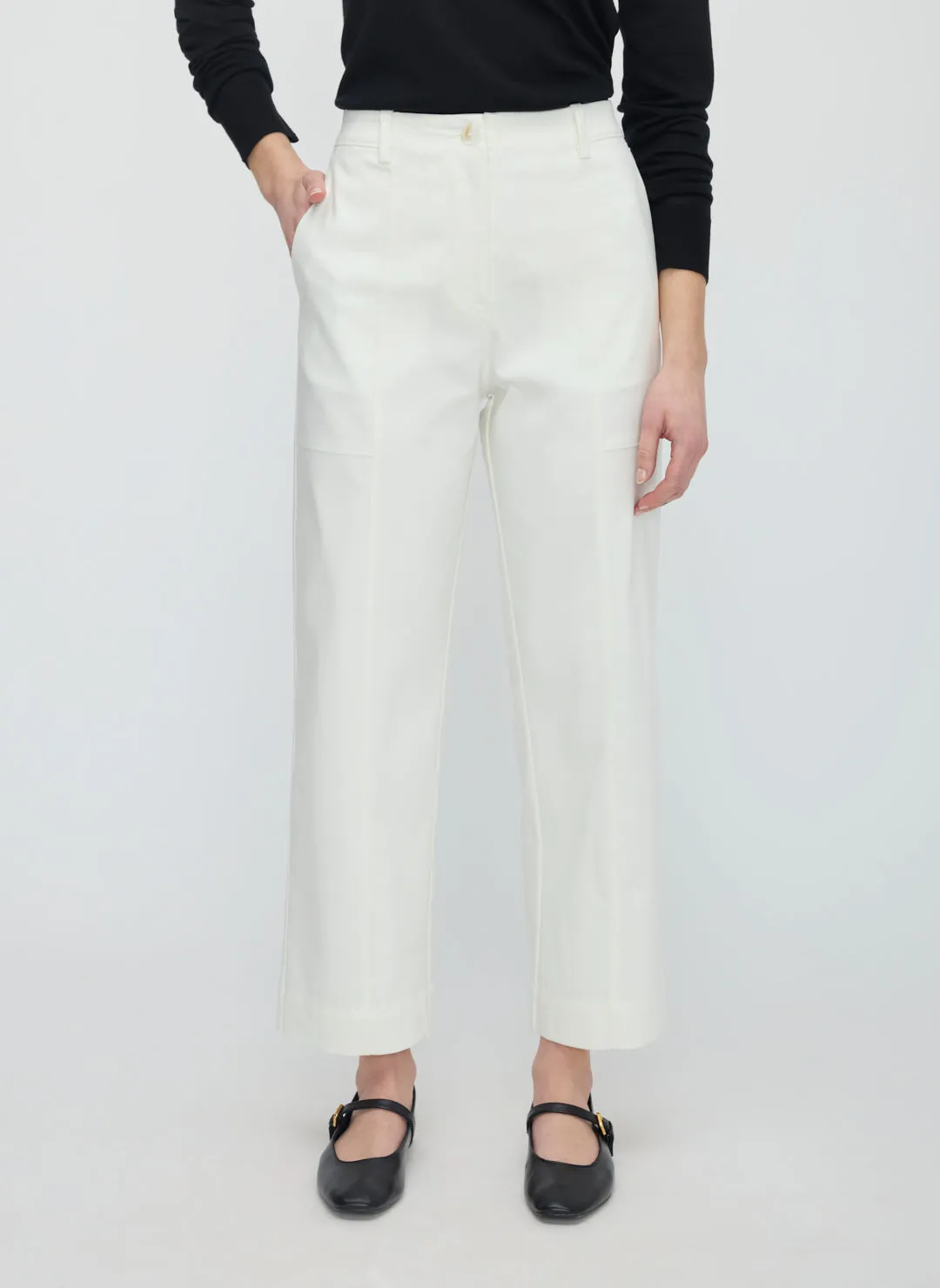 Colette Cropped Wide Leg Twill Pants sold by Kit and Ace product image thumbnail 2