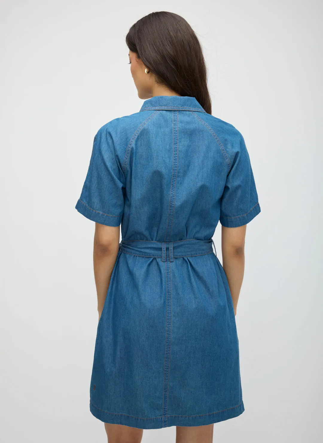 IndiFlow Denim Shortsleeve Shirt Dress sold by Kit and Ace product image thumbnail 4