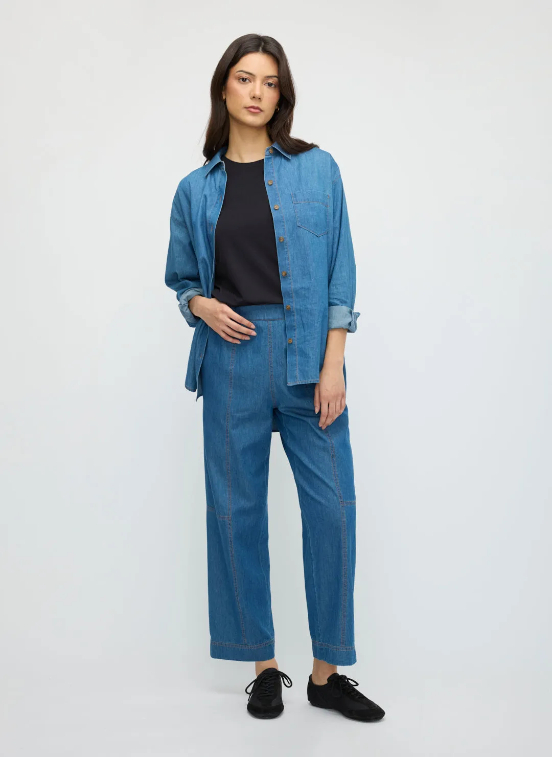IndiFlow Denim Pull On Ankle Pant sold by Kit and Ace