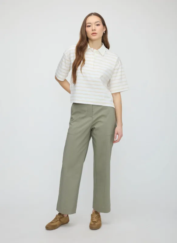 Colette Cropped Wide Leg Twill Pants made by Kit and Ace