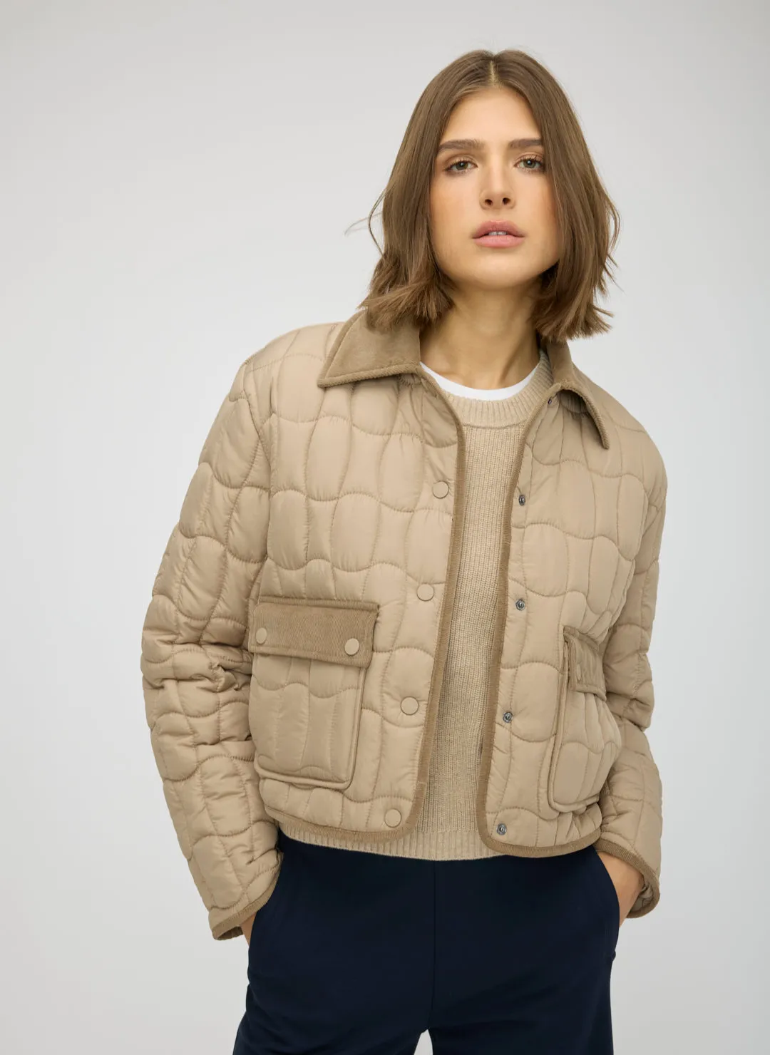 Ivy Recycled Quilted Cropped Jacket sold by Kit and Ace