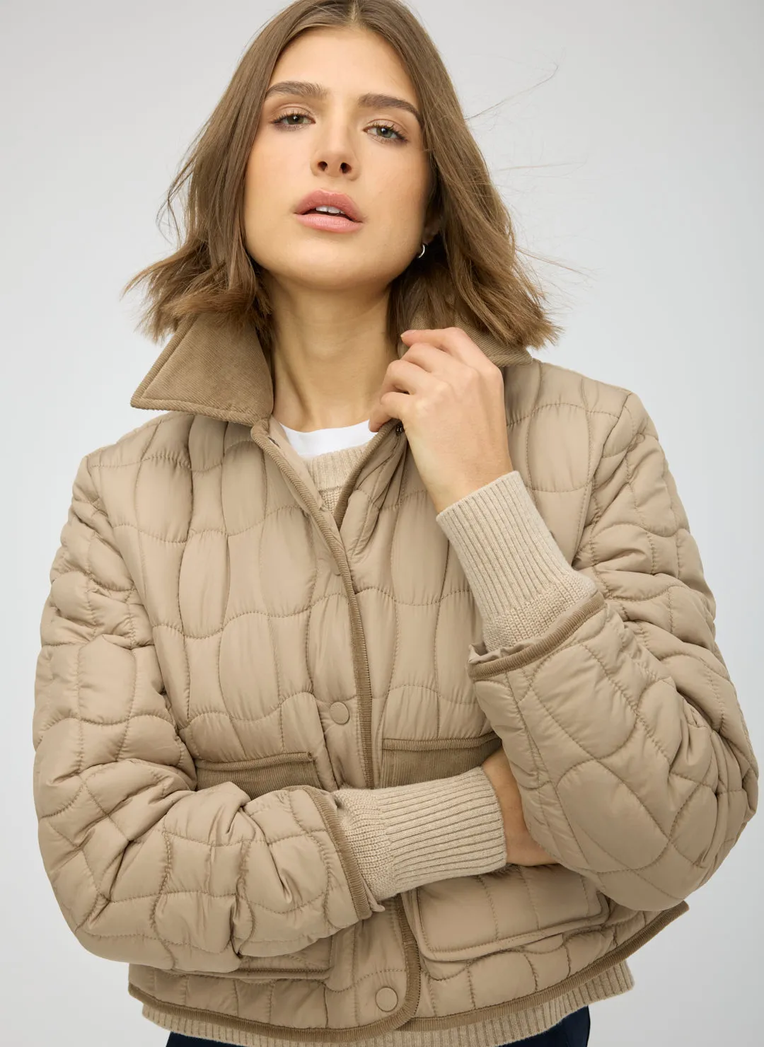 Ivy Recycled Quilted Cropped Jacket sold by Kit and Ace product image thumbnail 5