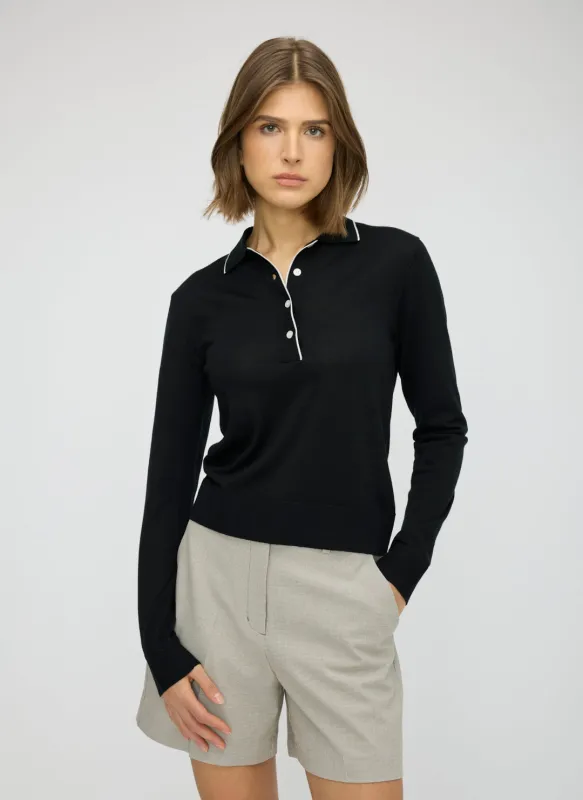 Vale Merino Polo Sweater made by Kit and Ace