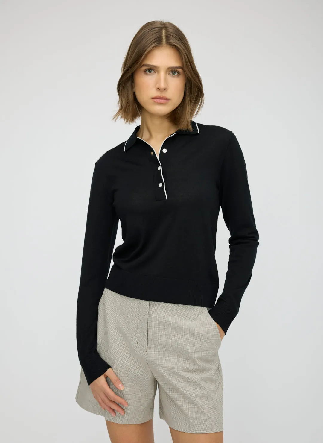 Vale Merino Polo Sweater sold by Kit and Ace