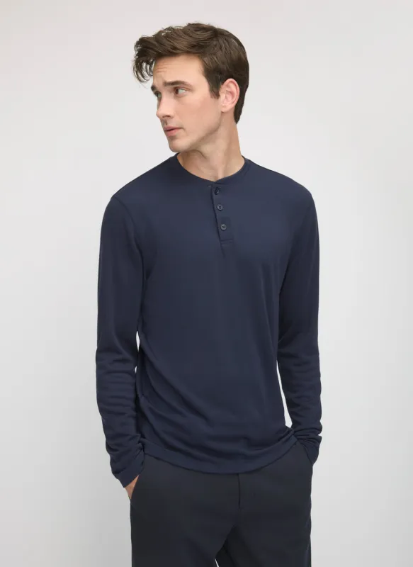 Brushed Long Sleeve Henley made by Kit and Ace