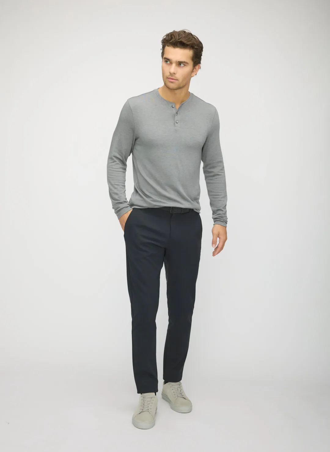 Brushed Long Sleeve Henley sold by Kit and Ace product image thumbnail 3