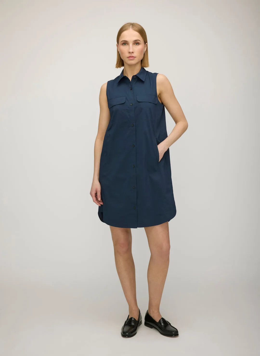 Marseille Sleeveless Shirt Dress sold by Kit and Ace