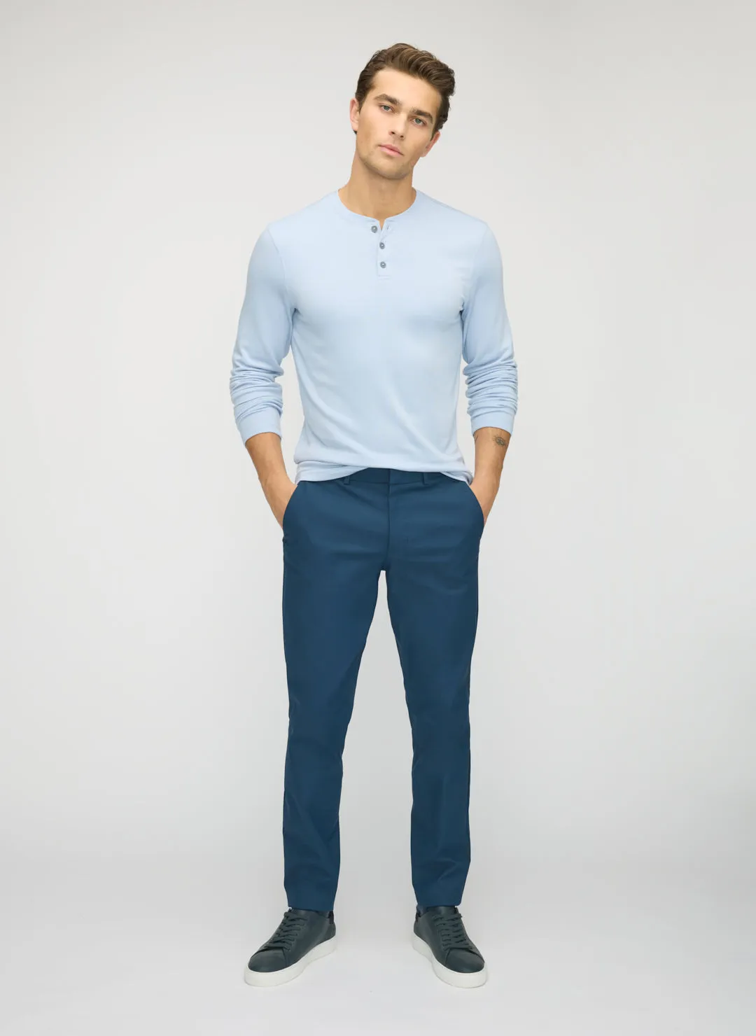 Brushed Long Sleeve Henley sold by Kit and Ace product image thumbnail 3