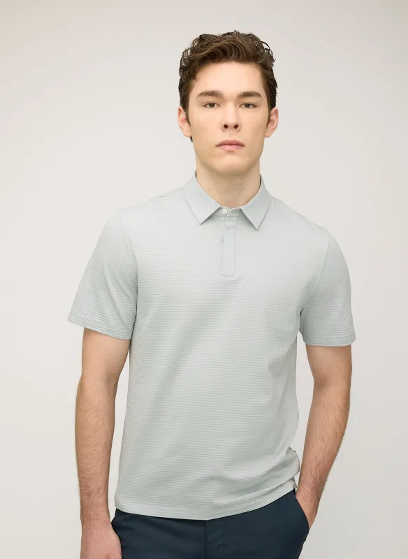 City Tech Short Sleeve Textured Polo made by Kit and Ace