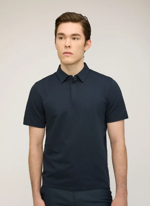 City Tech Short Sleeve Textured Polo made by Kit and Ace
