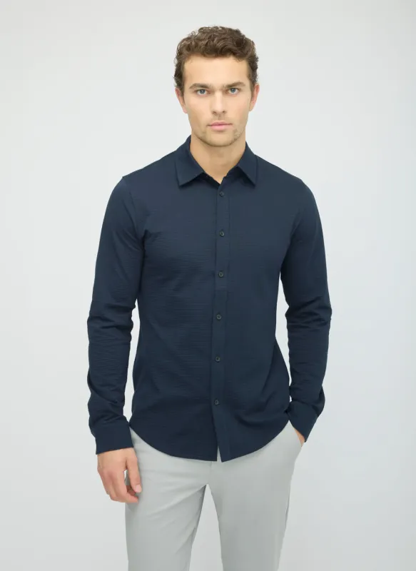 City Tech Long Sleeve Slim Fit Textured Shirt made by Kit and Ace