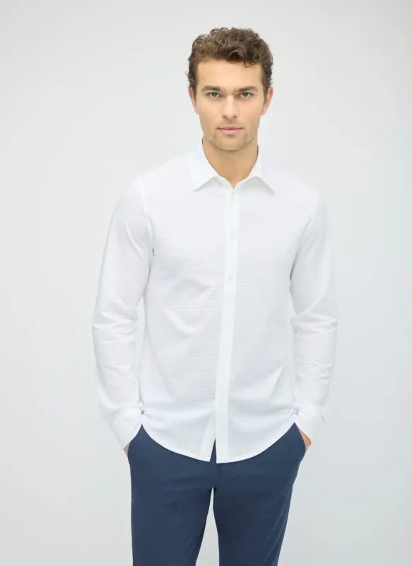 City Tech Long Sleeve Slim Fit Textured Shirt made by Kit and Ace