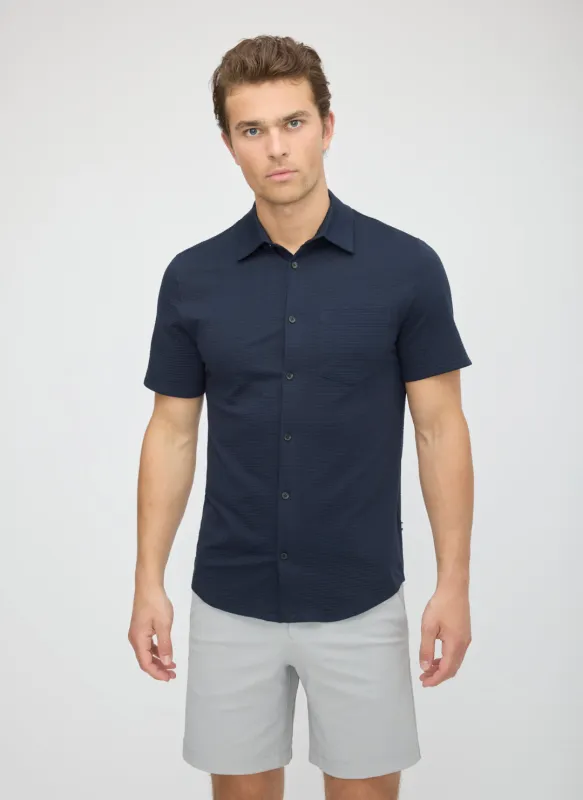 City Tech Short Sleeve Textured Shirt made by Kit and Ace