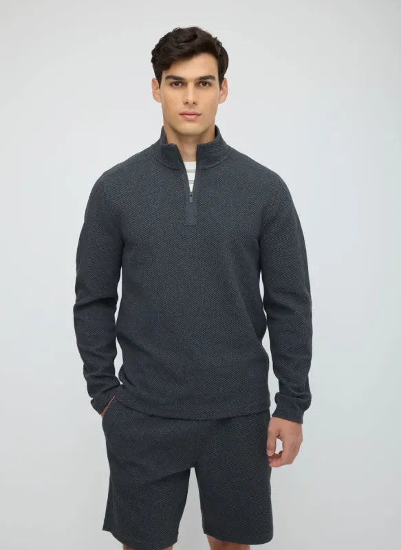 Textured 1/4 Zip Sweatshirt made by Kit and Ace