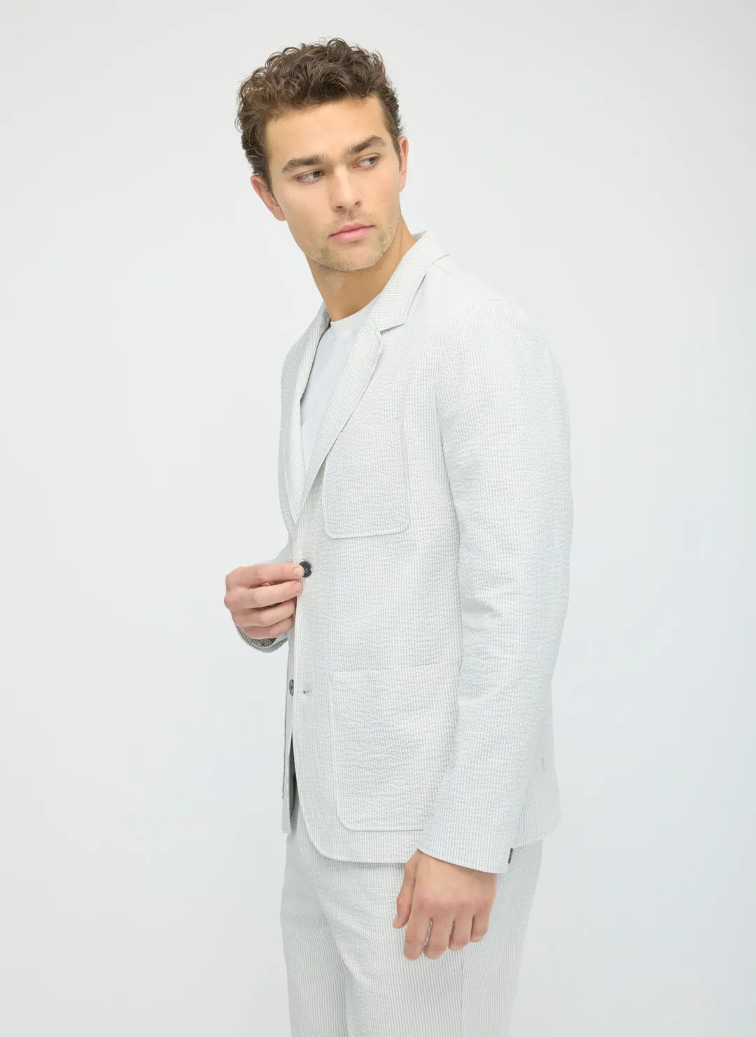 Seersucker Blazer sold by Kit and Ace product image thumbnail 5