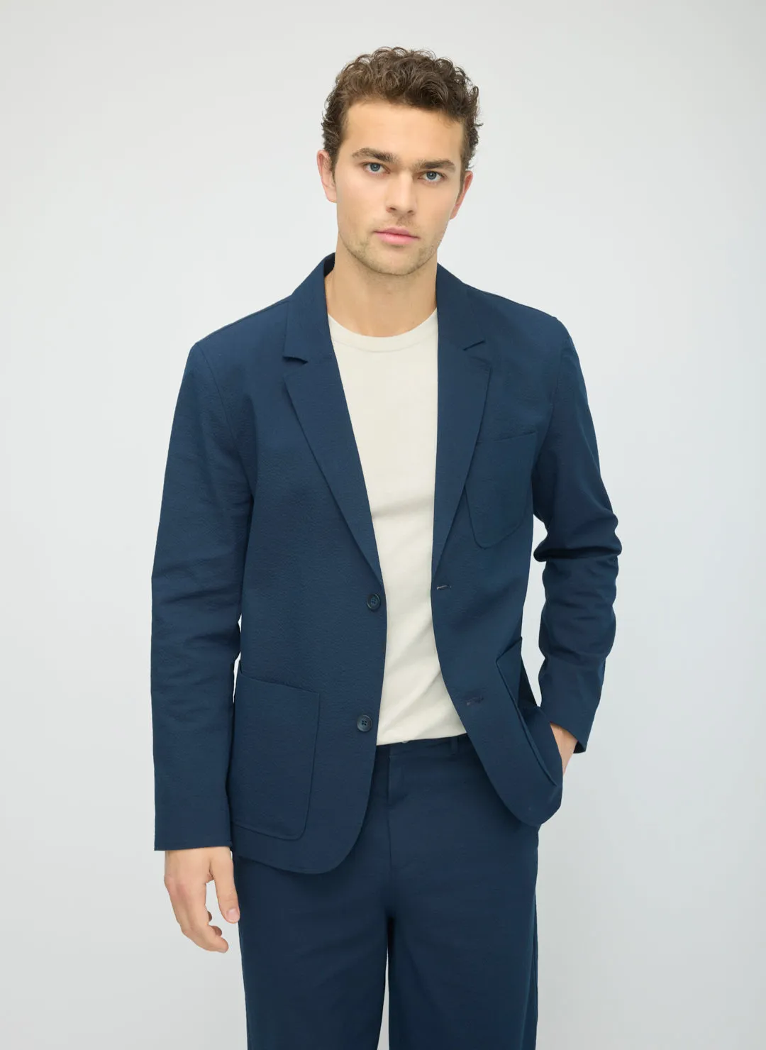 Seersucker Blazer sold by Kit and Ace product image thumbnail 5
