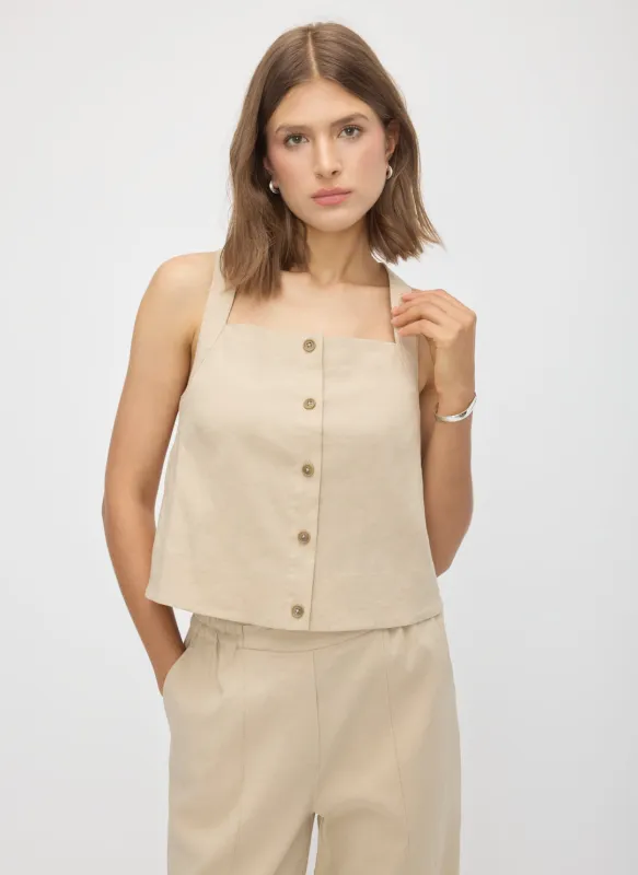 Lyon Linen Squareneck Tank made by Kit and Ace