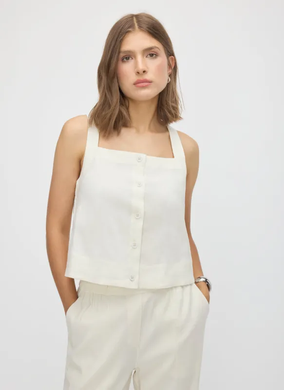 Lyon Linen Squareneck Tank made by Kit and Ace