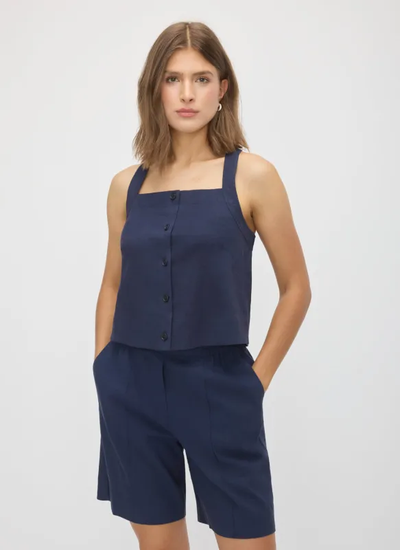 Lyon Linen Squareneck Tank made by Kit and Ace