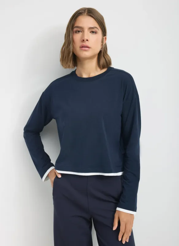 Soho Pima Cotton Boxy Longsleeve Tee made by Kit and Ace