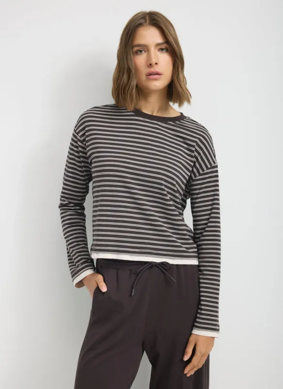 Soho Pima Cotton Boxy Longsleeve Tee made by Kit and Ace