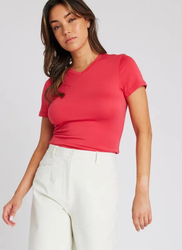 Brushed V-Neck Slim Fit Tee sold by Kit and Ace