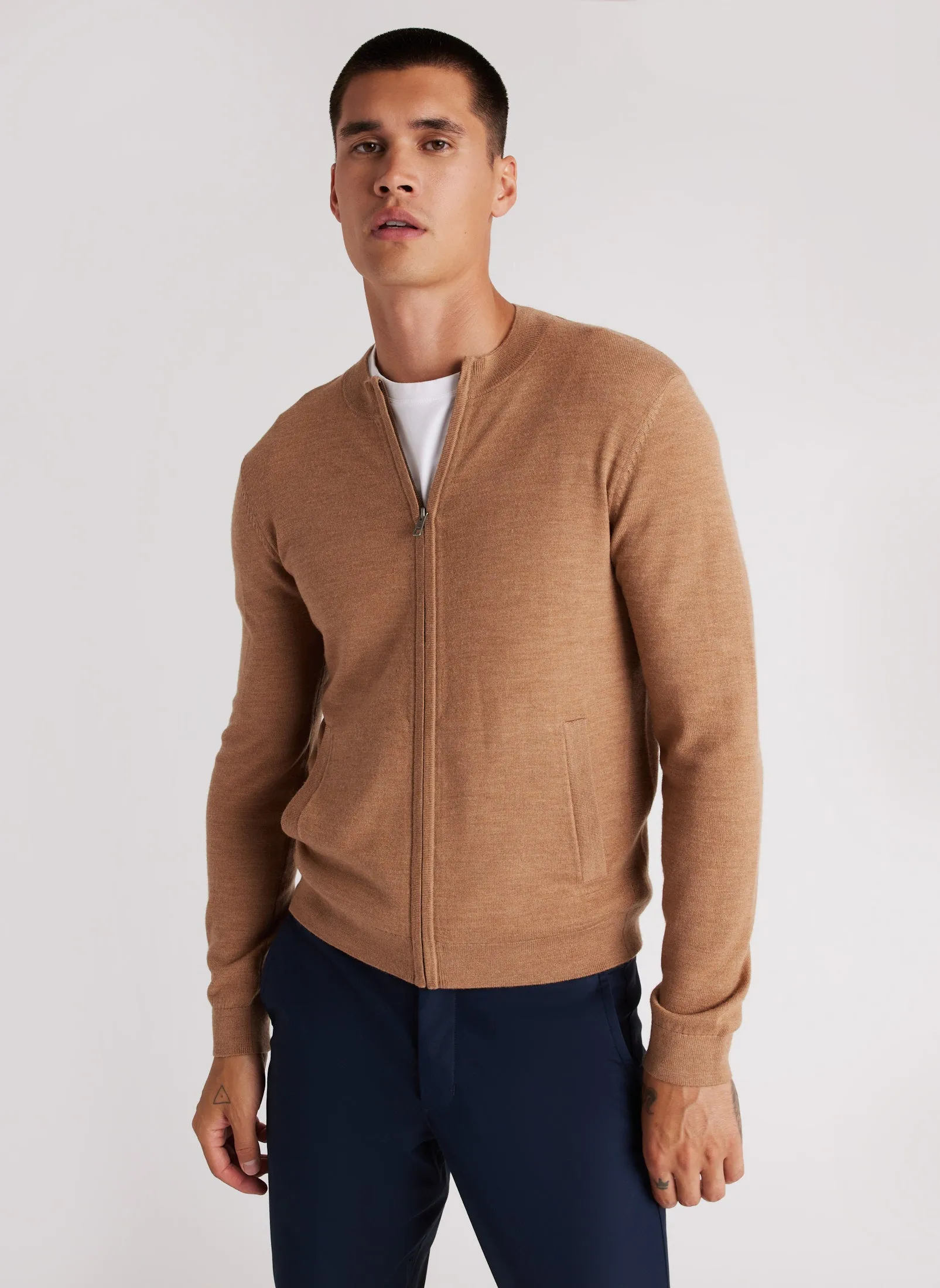Pender Full Zip Merino Sweater sold by Kit and Ace