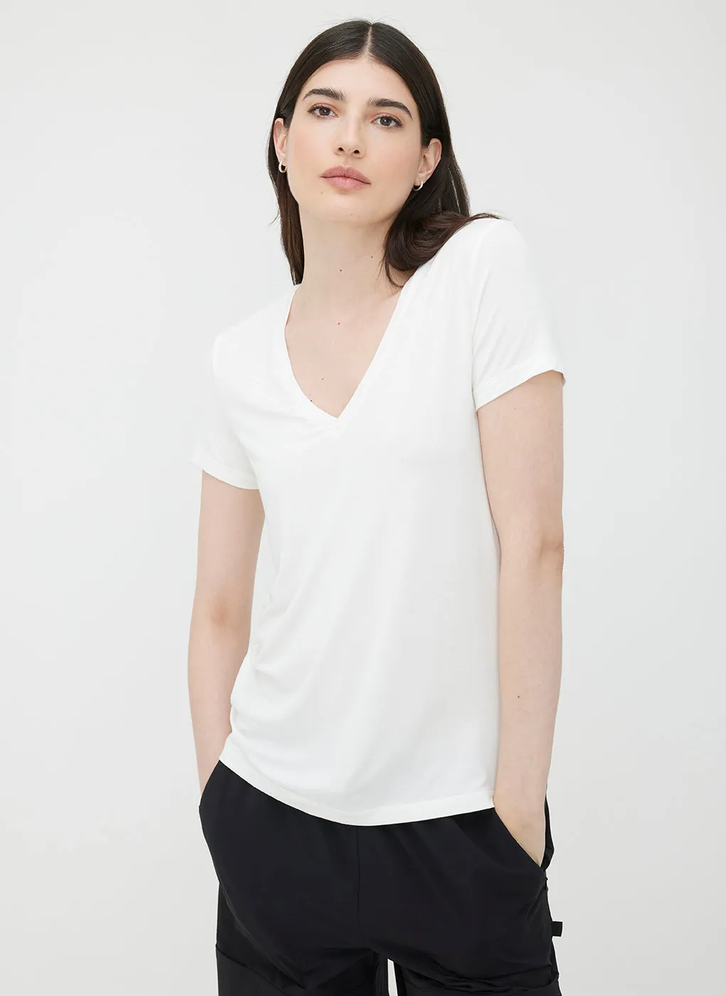 Charlotte V-Neck T-Shirt sold by Kit and Ace product image thumbnail 4