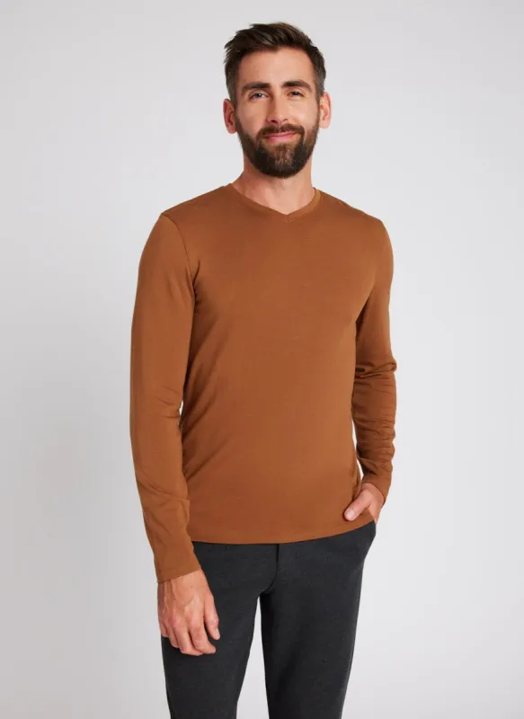 Upgraded Brushed Long Sleeve V-Neck Tee sold by Kit and Ace