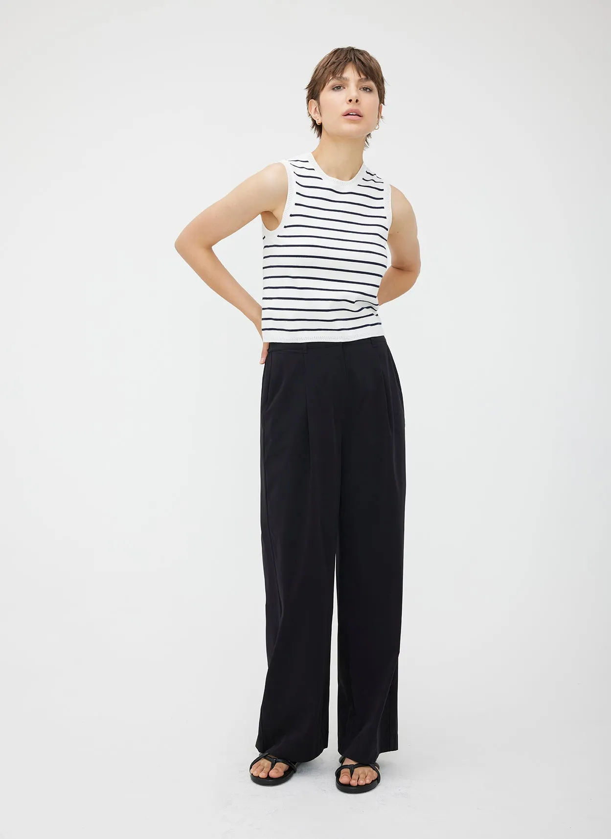 Chloe High Waisted Pleated Trousers sold by Kit and Ace product image thumbnail 2